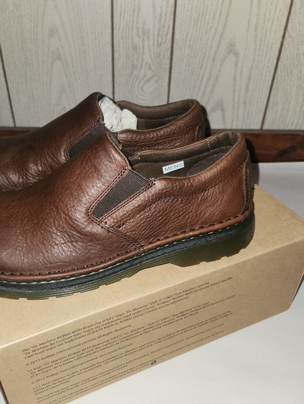 Dr. Martens Boyle Grizzly Leather Slip On Shoes - Picture 3 of 8